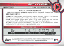 Load image into Gallery viewer, 2022 Bowman Draft Justin Campbell FBC 1st Bowman BD-113 Cleveland Guardians
