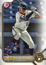 Load image into Gallery viewer, 2022 Bowman Draft Hendry Mendez BD-116 Milwaukee Brewers
