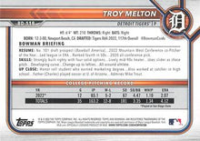 Load image into Gallery viewer, 2022 Bowman Draft Troy Melton FBC 1st Bowman BD-118 Detroit Tigers
