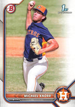 Load image into Gallery viewer, 2022 Bowman Draft Michael Knorr FBC 1st Bowman BD-120 Houston Astros
