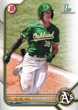 Load image into Gallery viewer, 2022 Bowman Draft Henry Bolte FBC 1st Bowman BD-121 Oakland Athletics
