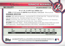 Load image into Gallery viewer, 2022 Bowman Draft Ignacio Alvarez FBC 1st Bowman BD-125 Atlanta Braves
