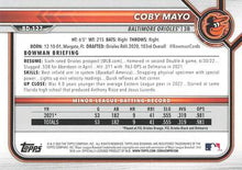 Load image into Gallery viewer, 2022 Bowman Draft Coby Mayo BD-127 Baltimore Orioles
