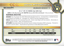 Load image into Gallery viewer, 2022 Bowman Draft Jacob Misiorowski FBC 1st Bowman BD-132 Milwaukee Brewers
