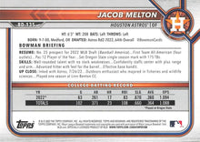 Load image into Gallery viewer, 2022 Bowman Draft Jacob Melton FBC 1st Bowman BD-135 Houston Astros
