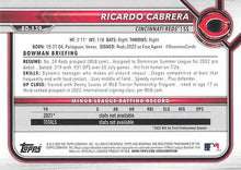 Load image into Gallery viewer, 2022 Bowman Draft Ricardo Cabrera BD-139 Cincinnati Reds

