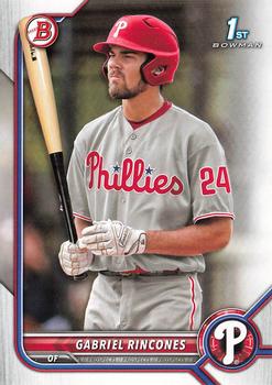 2022 Bowman Draft Gabriel Rincones FBC 1st Bowman BD-142 Philadelphia Phillies