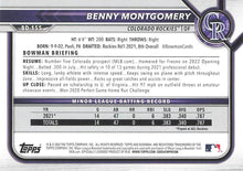 Load image into Gallery viewer, 2022 Bowman Draft Benny Montgomery BD-155 Colorado Rockies
