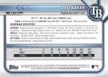 Load image into Gallery viewer, 2022 Bowman Draft Dru Baker BD-158 Tampa Bay Rays
