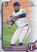 Load image into Gallery viewer, 2022 Bowman Draft Kumar Rocker FBC 1st Bowman BD-164 Texas Rangers
