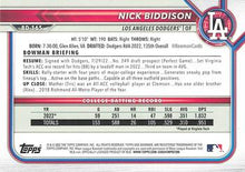 Load image into Gallery viewer, 2022 Bowman Draft Nick Biddison FBC 1st Bowman BD-165 Los Angeles Dodgers
