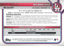 Load image into Gallery viewer, 2022 Bowman Draft Wilman Diaz BD-167 Los Angeles Dodgers
