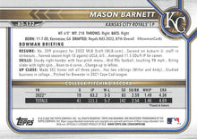 Load image into Gallery viewer, 2022 Bowman Draft Mason Barnett FBC 1st Bowman BD-172 Kansas City Royals
