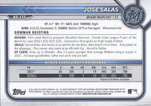 Load image into Gallery viewer, 2022 Bowman Draft Jose Salas BD-175 Miami Marlins

