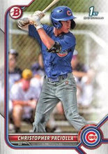 Load image into Gallery viewer, 2022 Bowman Draft Christopher Paciolla FBC 1st Bowman BD-185 Chicago Cubs
