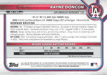 Load image into Gallery viewer, 2022 Bowman Draft Rayne Doncon BD-188 Los Angeles Dodgers
