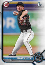 Load image into Gallery viewer, 2022 Bowman Draft Jacob Miller FBC 1st Bowman BD-195 Miami Marlins
