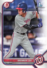 Load image into Gallery viewer, 2022 Bowman Draft Brenner Cox FBC 1st Bowman BD-196 Washington Nationals
