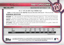 Load image into Gallery viewer, 2022 Bowman Draft Trey Lipscomb FBC 1st Bowman BD-197 Washington Nationals
