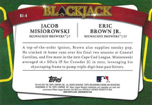Load image into Gallery viewer, 2022 Bowman Draft Blackjack Jacob Misiorowski / Eric Brown Jr. BJ-4 Milwaukee Brewers
