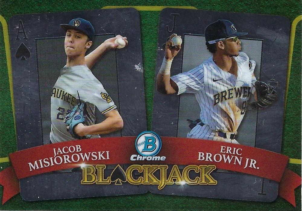 2022 Bowman Draft Blackjack Jacob Misiorowski / Eric Brown Jr. BJ-4 Milwaukee Brewers