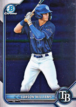 Load image into Gallery viewer, 2022 Bowman Chrome Refractor Carson Williams BDC-14 Tampa Bay Rays
