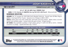 Load image into Gallery viewer, 2022 Bowman Chrome Refractor Josh Kasevich BDC-45 Toronto Blue Jays
