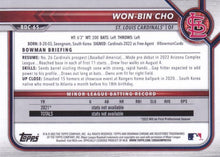 Load image into Gallery viewer, 2022 Bowman Chrome Refractor Won-Bin Cho BDC-65 St. Louis Cardinals
