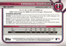 Load image into Gallery viewer, 2022 Bowman Chrome Refractor Emmanuel Rodriguez BDC-93 Minnesota Twins
