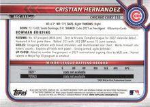 Load image into Gallery viewer, 2022 Bowman Chrome Refractor Cristian Hernandez BDC-111 Chicago Cubs
