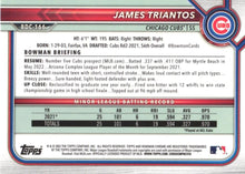 Load image into Gallery viewer, 2022 Bowman Chrome Refractor James Triantos BDC-166 Chicago Cubs
