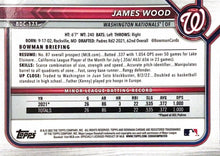 Load image into Gallery viewer, 2022 Bowman Chrome Refractor James Wood BDC-171 Washington Nationals
