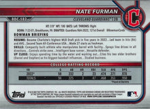 Load image into Gallery viewer, 2022 Bowman Chrome Refractor Nate Furman BDC-182 Cleveland Guardians
