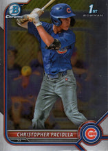 Load image into Gallery viewer, 2022 Bowman Chrome Refractor Christopher Paciolla BDC-185 Chicago Cubs
