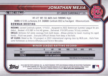 Load image into Gallery viewer, 2022 Bowman Chrome Refractor Jonathan Mejia BDC-186 St. Louis Cardinals
