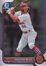 Load image into Gallery viewer, 2022 Bowman Chrome Refractor Jonathan Mejia BDC-186 St. Louis Cardinals

