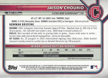Load image into Gallery viewer, 2022 Bowman Chrome Refractor Jaison Chourio BDC-189 Cleveland Guardians

