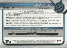 Load image into Gallery viewer, 2022 Bowman Chrome Refractor Jacob Miller BDC-195 Miami Marlins
