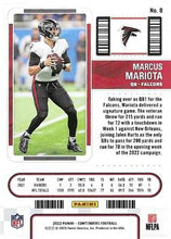 Load image into Gallery viewer, 2022 Panini Contenders Season Ticket Marcus Mariota # 8 Atlanta Falcons
