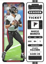 Load image into Gallery viewer, 2022 Panini Contenders Season Ticket Marcus Mariota # 8 Atlanta Falcons
