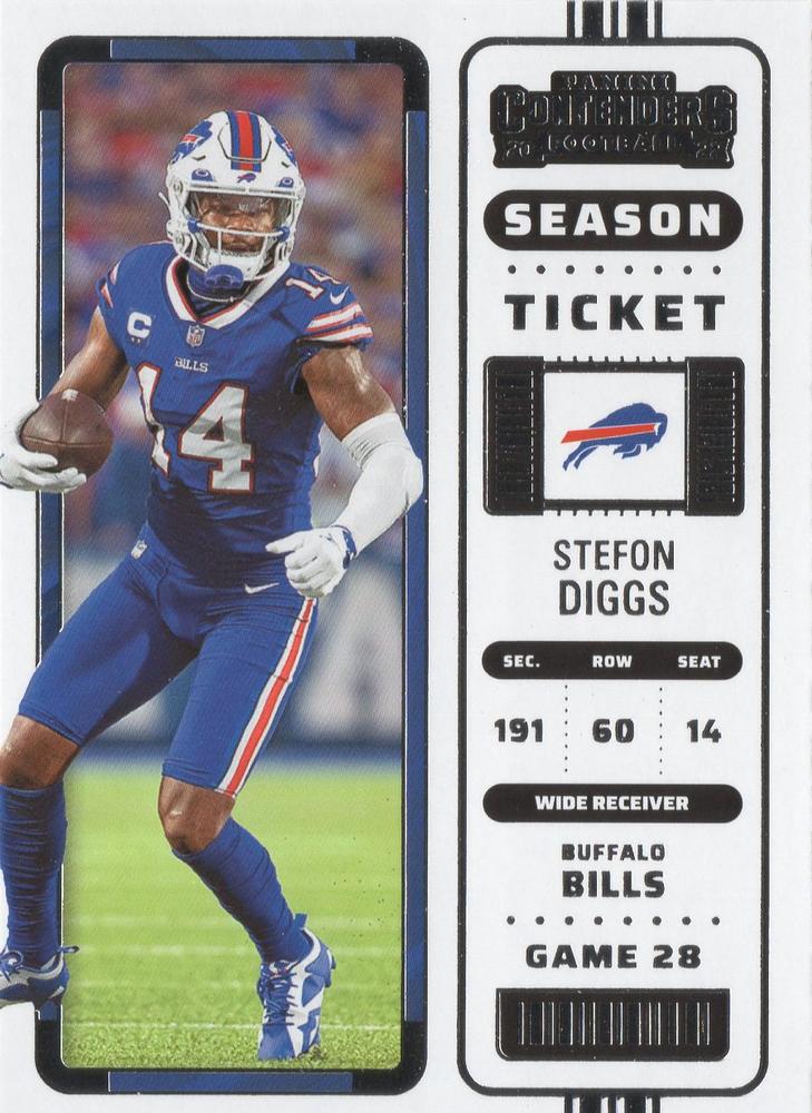 2022 Panini Contenders Season Ticket Stefon Diggs # 12 Buffalo Bills