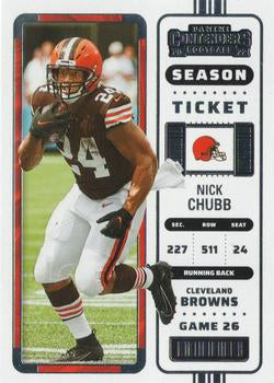 2022 Panini Contenders Season Ticket Nick Chubb # 24 Cleveland Browns