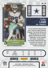 Load image into Gallery viewer, 2022 Panini Contenders Season Ticket CeeDee Lamb # 29 Dallas Cowboys
