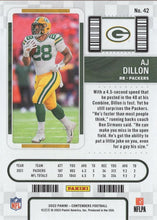 Load image into Gallery viewer, 2022 Panini Contenders Season Ticket AJ Dillon # 42 Green Bay Packers
