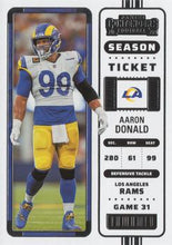 Load image into Gallery viewer, 2022 Panini Contenders Season Ticket Aaron Donald # 50 Los Angeles Rams
