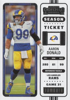 2022 Panini Contenders Season Ticket Aaron Donald # 50 Los Angeles Rams