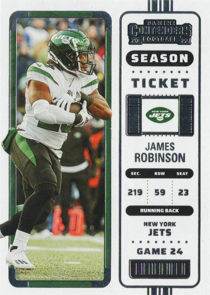 2022 Panini Contenders Season Ticket James Robinson # 53 New York Jets