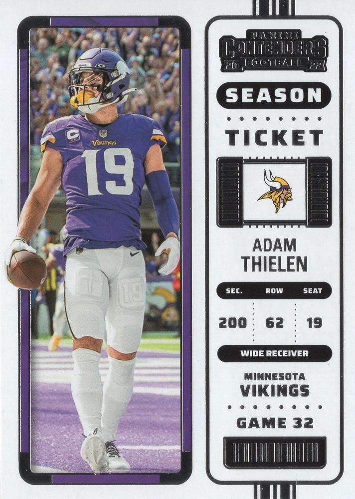 2022 Panini Contenders Season Ticket Adam Thielen # 57 Minnesota Vikings