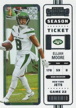 2022 Panini Contenders Season Ticket Elijah Moore # 91 New York Jets