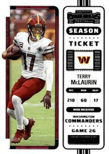 Load image into Gallery viewer, 2022 Panini Contenders Season Ticket Terry McLaurin # 99 Washington Commanders
